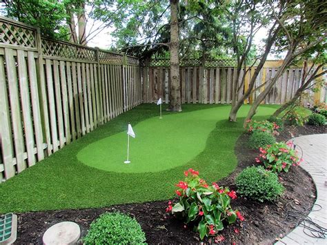 Wrap Around Golf Green Fits This Section Of The Backyard Beautifully