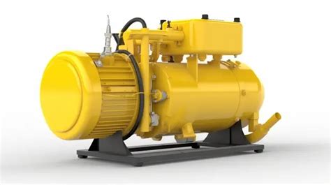 3d Yellow Air Compressor Against A White Background Air Compressor