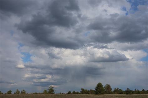 Dense Cloudy Sky Above Prairie Stock Photo Image Of Dense Summer