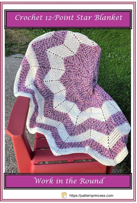 With an added overlay afterwards to create the lines that jet out from the center. Crochet 12-Point Star Blanket - Pattern Princess
