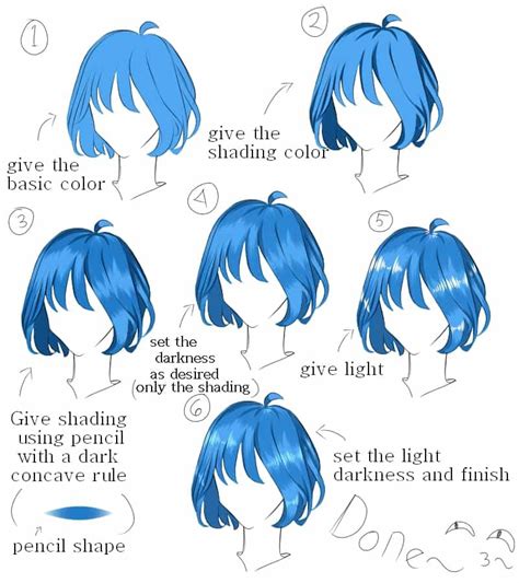 Hair Shading Tutorial By Fauziahzia／zshikune Anime Hair Color