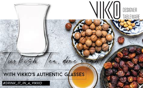 Amazon Com Vikko Teacups Turkish Tea Glasses Set Of Authentic