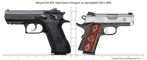 Iwi Jericho 941 Steel Semi Compact Vs Springfield 1911 Emp Size
