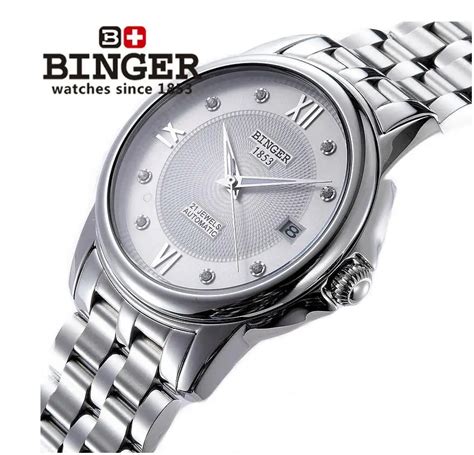 Switzerland Watches Men Luxury Brand Wristwatches Binger 18k Gold Automatic Self Wind Full