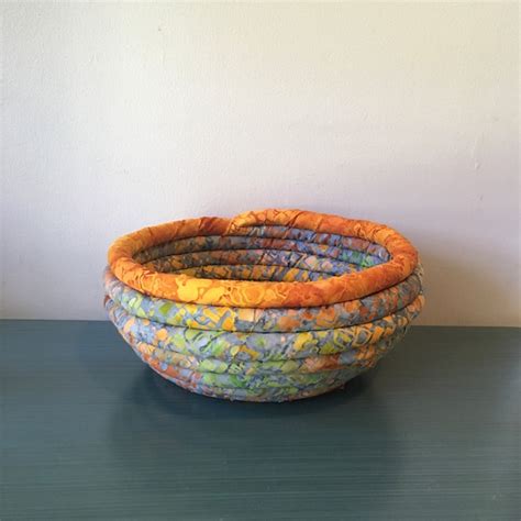 Coiled Fabric Basket Etsy