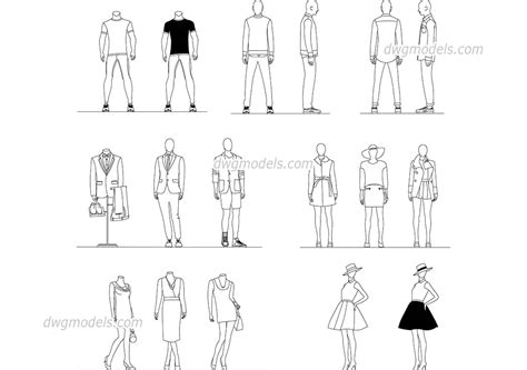 Mannequins Cad Block Clothing Download Autocad Drawings For Your Shop