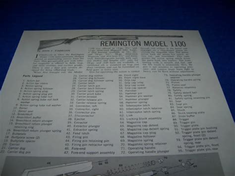 Remington Model 1100 Series Shotguntakedownexploded View990bb £