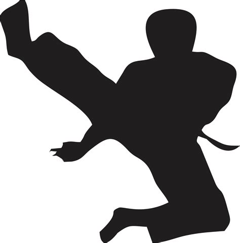 Download Hd Wallpapers Karate Silhouette Vector Black Karate Kick Png