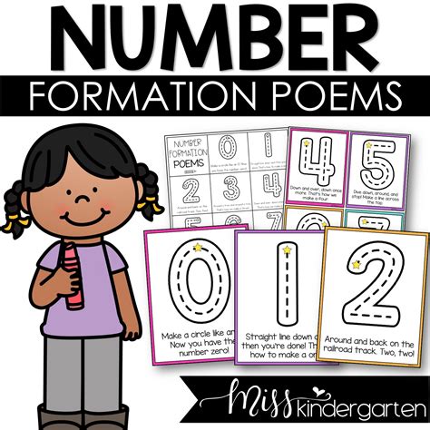 Free Number Formation Poems And Posters Miss Kindergarten