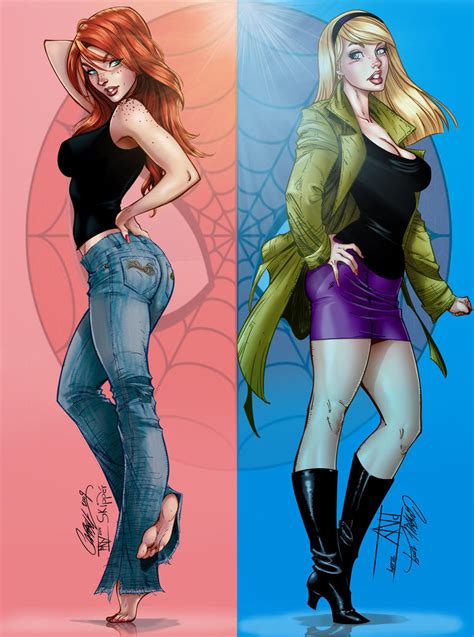 Mary Jane And Gwen Stacy By J Scott Campbell By Tony On DeviantArt