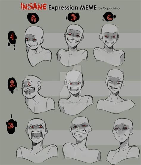 Insane Expression Meme By Bloodcatqueen Drawing Face Expressions