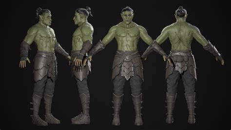3d Model Orc Warrior Character Vr Ar Low Poly Rigged Cgtrader
