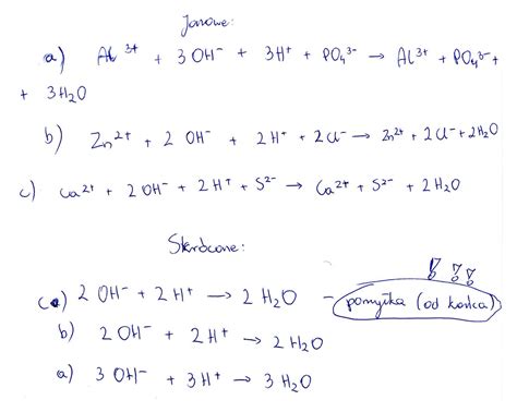 Napisz Równania Reakcji Zobojętniania Stosując Zapis Jonowy I Skrócony Zapis Jonowy - CHEMIAA. Przedstaw równania reakcji zobojętniania, stosując zapis