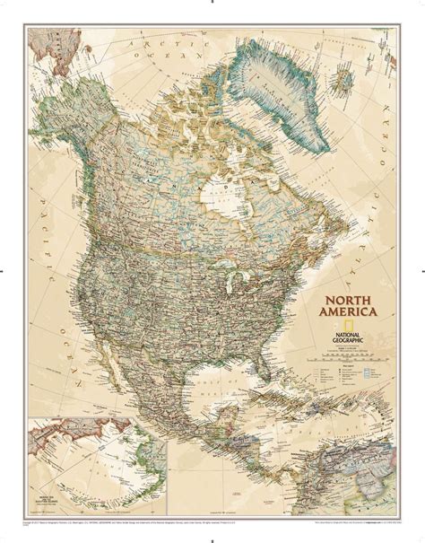 Buy National Geographic North America Executive Wall Antique Style