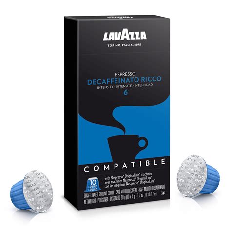Lavazza Decaffeinato Ricco Nespresso Espresso Coffee Capsules 10 Count