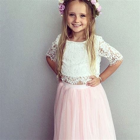 Little Girls Flower Lace Frock Dress Kids Dresses For Girl Princess