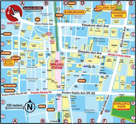 TOKYO POCKET GUIDE Shinjuku Map In English For Things To Do And Adams Printable Map