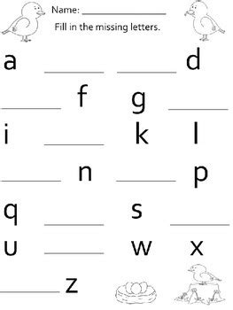 It will help you memorize the letters and also learn to pronounce. Alphabet Fill In the Blank Worksheets by NVW | Teachers ...