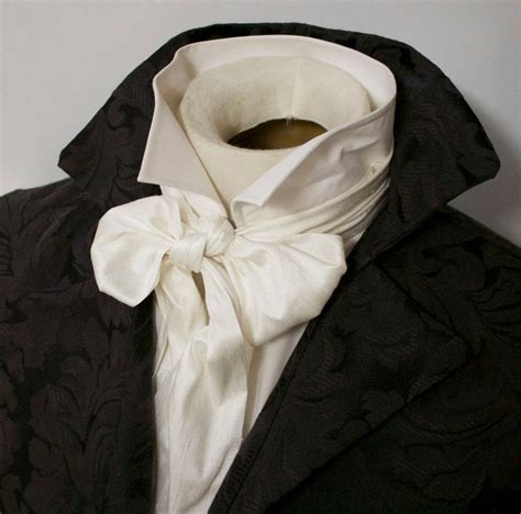 Ivory Slim Regency Brummel Victorian Ascot Tie Cravat Ivory Etsy