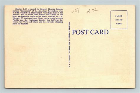 Sumter SC-South Carolina, Sumter County Courthouse Linen Postcard