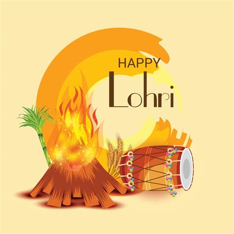 Vector Illustration Of A Background For Happy Lohri Holiday Template