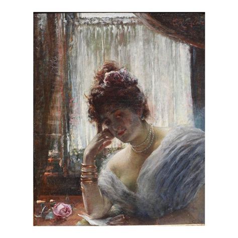Edouard Frederic Wilhelm Richter Oil Painting Of A Lady Reading A Letter Oil Painting