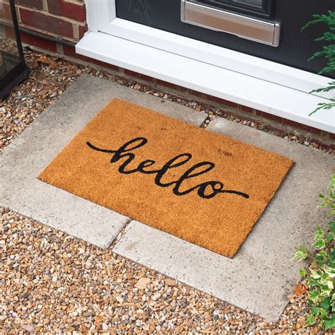 Door Mat Doormats Non Slip Natural Coir Welcome Indoor Outdoor Home