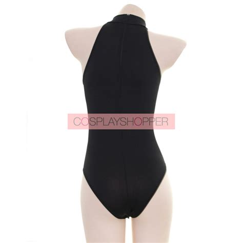 Black Sexy High Neck Japanese Sukumizu Swimsuit For Sale