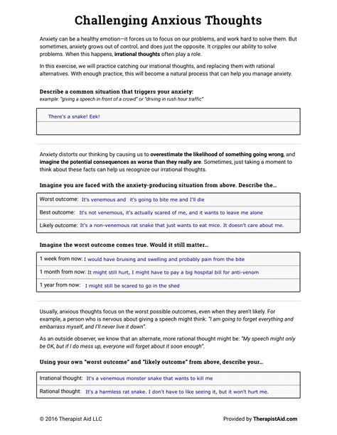 Two Worksheets To Help Adults With Disabilities Overcome Anxiety Reif