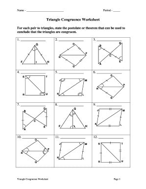 You can specify conditions of storing and accessing cookies in your browser. Triangle Congruence Worksheet - Fill Online, Printable, Fillable, Blank | pdfFiller