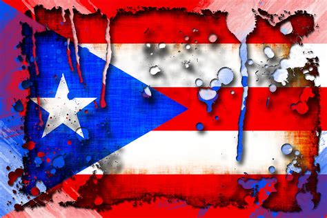 Grunge And Splatter Puerto Rico Flag Digital Art By David G Paul Pixels