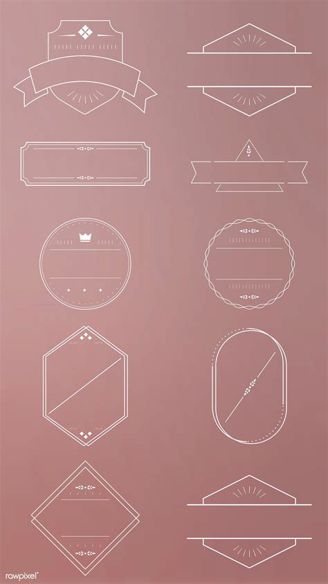 Badges On Pink Background Vector Collection Free Image By Rawpixel