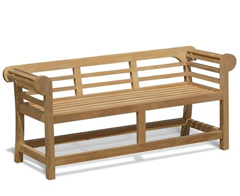 Lutyens Style Teak Low Back Garden Bench 165m By Jati