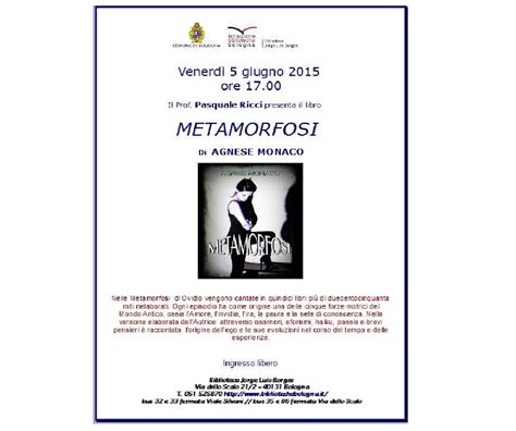 Bologna Giugno Presentazione Del Libro Metamorfosi Petpassion