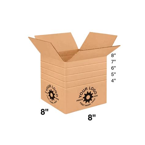 custom shipping box 8x8x8 multi depth 100 pack special order size