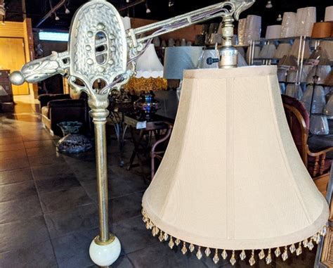 Antique Art Deco Bridge Arm Floor Lamp Lamp Shade Pro