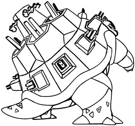 Coloring page Gigantamax Pokémon : Gigantamax Blastoise 10