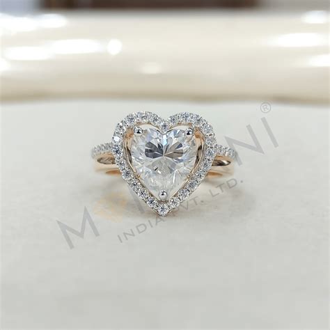 Heart Shaped Moissanite Engagement Ring On Sale