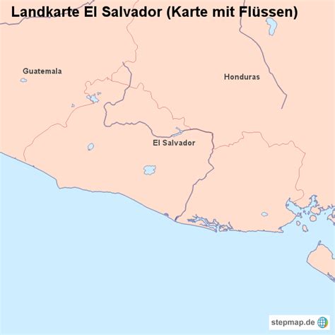 Stepmap Landkarte El Salvador Karte Mit Flüssen Landkarte Für El