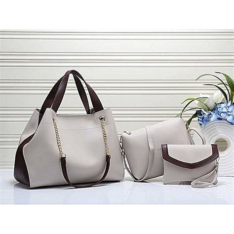 Generic Lady Synthetic Leather Handbags 3in1 White Best Price Online