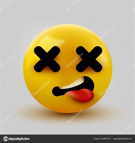 Een Emoji Met Een Dood Gezicht Cross Eyes Emoticon 3d Weergave