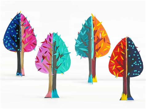 Modern Four Seasons Tree Paper Craft Hello Wonderful