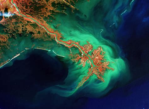Satellite Image Mississippi River Louisiana Proba V