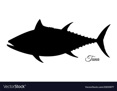 Silhouette Of Tuna Royalty Free Vector Image Vectorstock