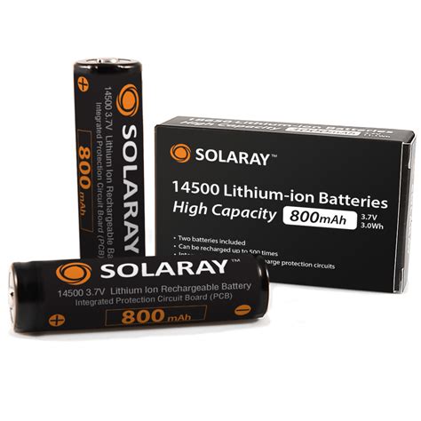 14500 Rechargeable Lithium Ion Battery 2 Pack Solaray