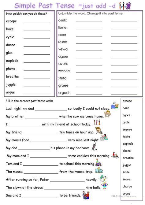 Simple Past Tense Add Ed English ESL Worksheets For Simple Past