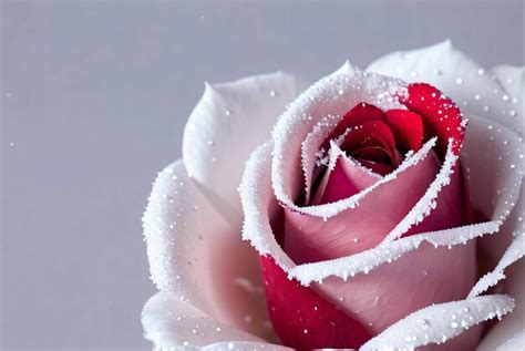 Premium Ai Image Frozen Red Rose Covered With Ice Crystals