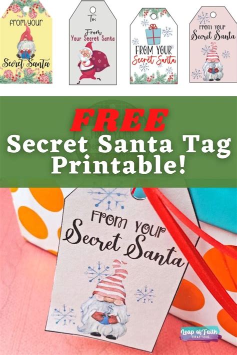 Secret Santa Tags FREE Printable 5 Designs For Gifts Leap Of Faith