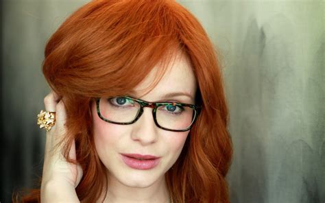 Christina Hendricks Redhead Women With Glasses Closeup Wallpapers Hd