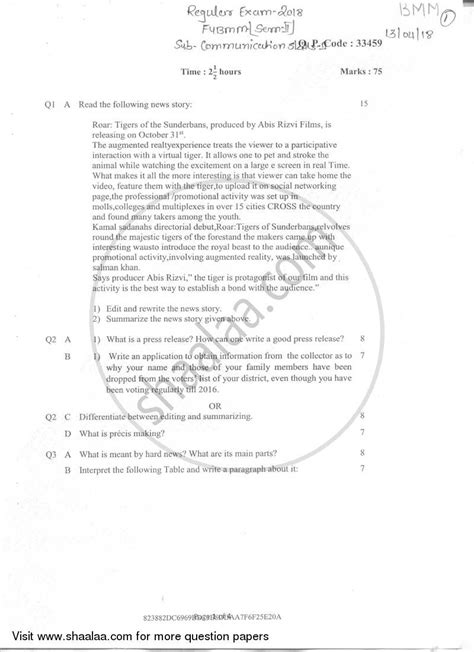 Mark your answers on the separate answer sheet. Effective Communication Skills 2 2017-2018 BMM Advertising ...